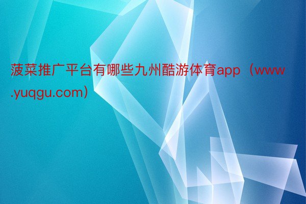 菠菜推广平台有哪些九州酷游体育app（www.yuqgu.com）